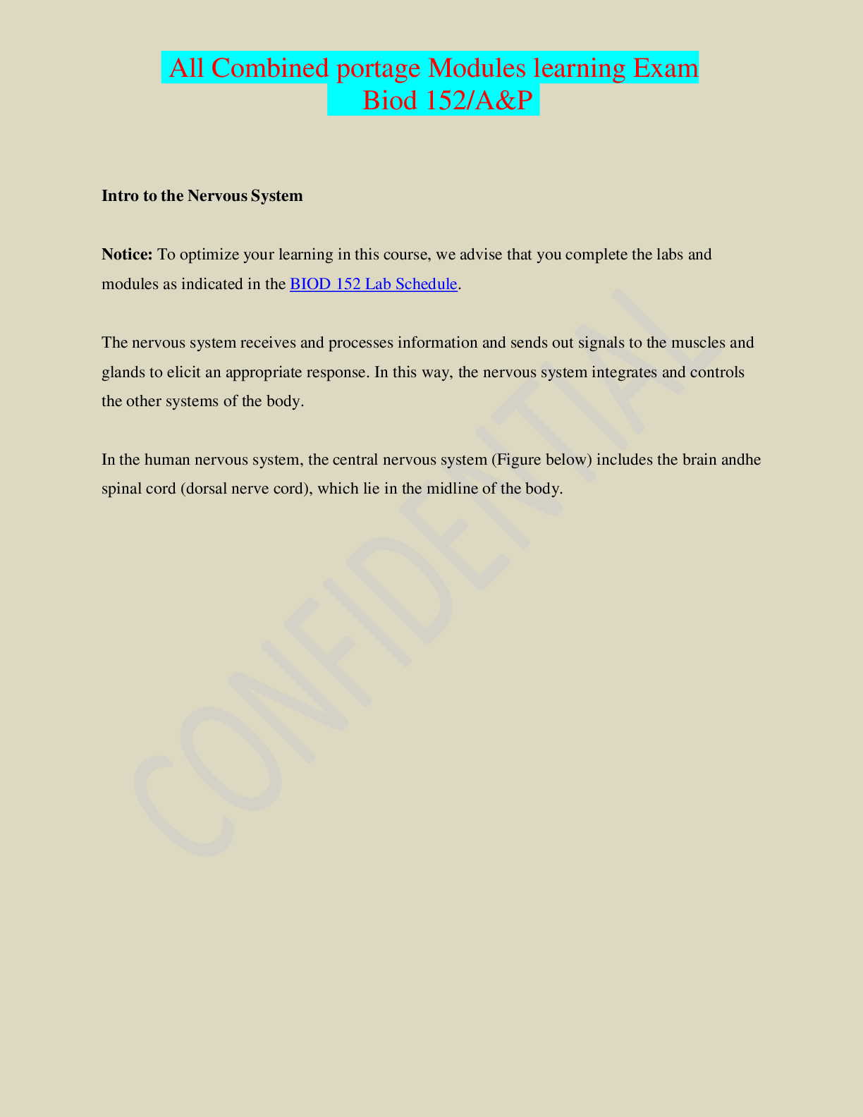 Preview image for All Combined portage learning Modules Biod 152 Exam 2022 Update.